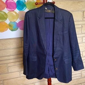 Navy Linen Blazer